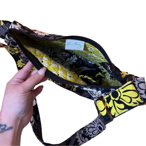 Vera Bradley Hipster Crossbody Bag Blue Green Baroque Floral Adjustable Strap - Picture 4 of 10